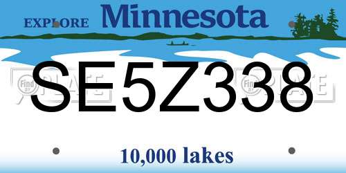 SE5Z338 Minnesota License Plate