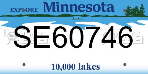 SE60746 Minnesota License Plate