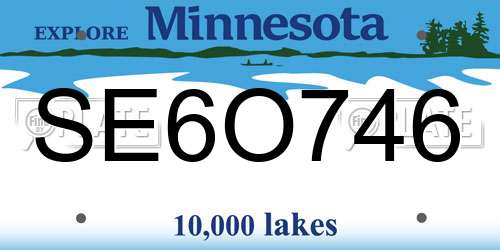SE6O746 Minnesota License Plate