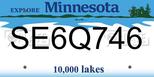 SE6Q746 Minnesota License Plate
