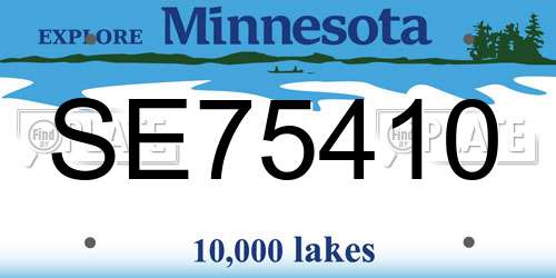 SE75410 Minnesota License Plate