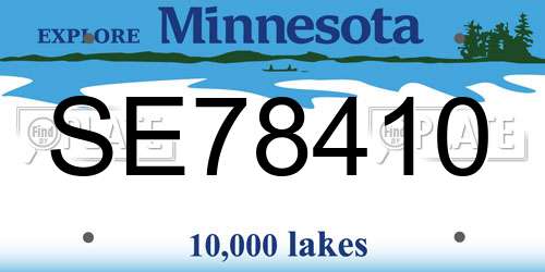 SE78410 Minnesota License Plate