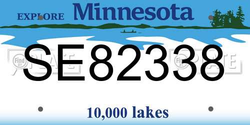 SE82338 Minnesota License Plate