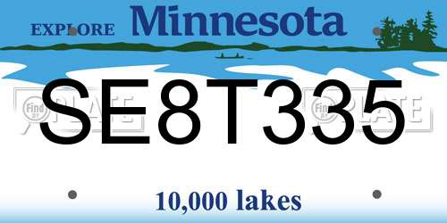 SE8T335 Minnesota License Plate