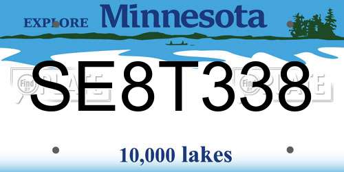 SE8T338 Minnesota License Plate