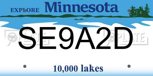 SE9A2D Minnesota License Plate