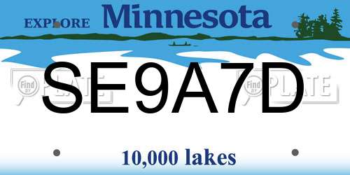 SE9A7D Minnesota License Plate