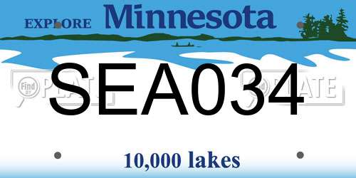 SEA034 Minnesota License Plate