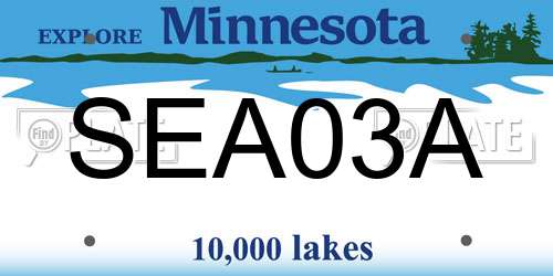 SEA03A Minnesota License Plate