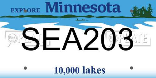 SEA203 Minnesota License Plate
