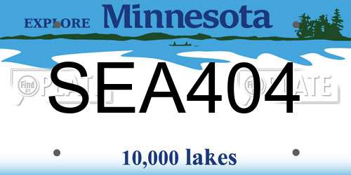 SEA404 Minnesota License Plate