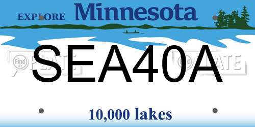 SEA40A Minnesota License Plate