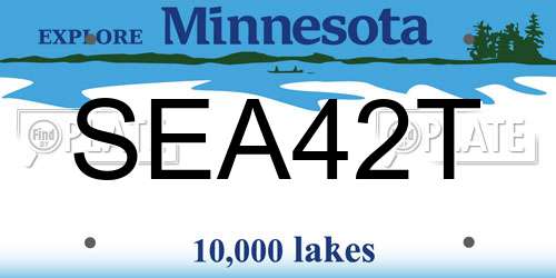 SEA42T Minnesota License Plate