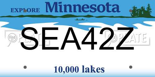 SEA42Z Minnesota License Plate