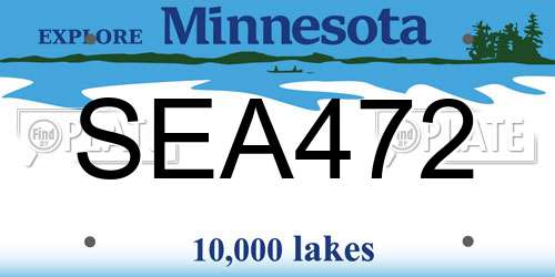 SEA472 Minnesota License Plate