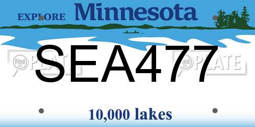 SEA477 Minnesota License Plate