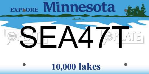 SEA47T Minnesota License Plate