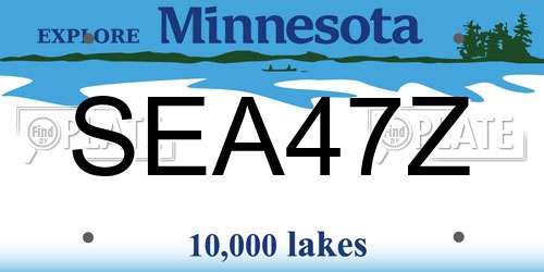 SEA47Z Minnesota License Plate