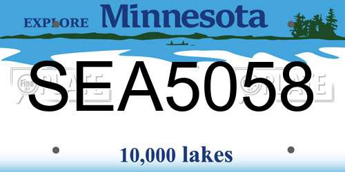 SEA5058 Minnesota License Plate