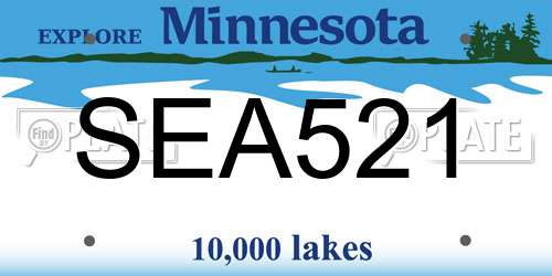 SEA521 Minnesota License Plate