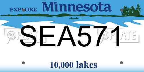SEA571 Minnesota License Plate