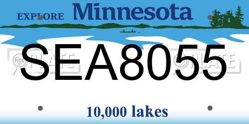 SEA8055 Minnesota License Plate