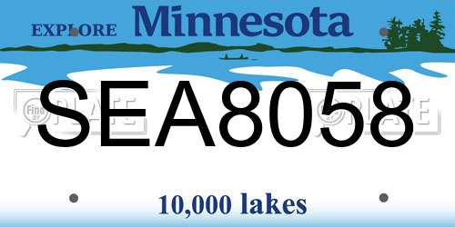 SEA8058 Minnesota License Plate