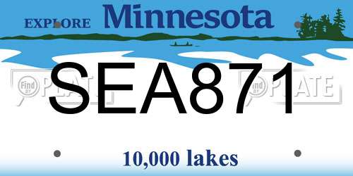 SEA871 Minnesota License Plate