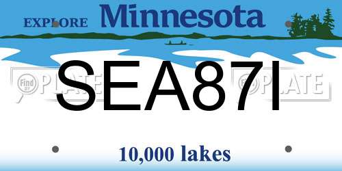 SEA87I Minnesota License Plate