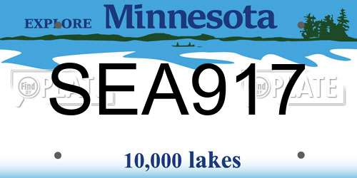 SEA917 Minnesota License Plate