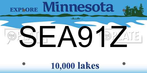 SEA91Z Minnesota License Plate