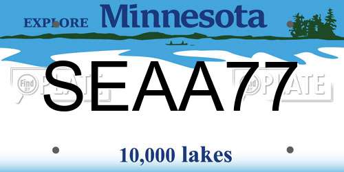 SEAA77 Minnesota License Plate
