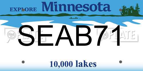 SEAB71 Minnesota License Plate
