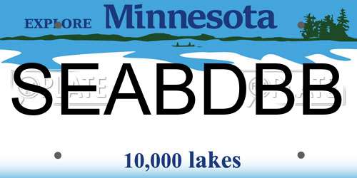 SEABDBB Minnesota License Plate
