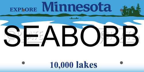 SEABOBB Minnesota License Plate