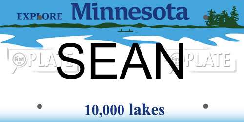 SEAN Minnesota License Plate