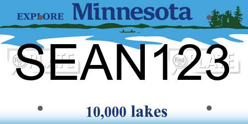 SEAN123 Minnesota License Plate
