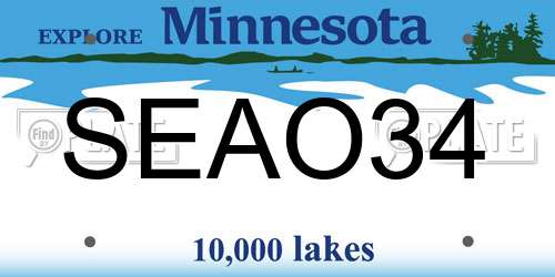SEAO34 Minnesota License Plate
