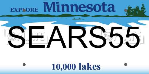 SEARS55 Minnesota License Plate