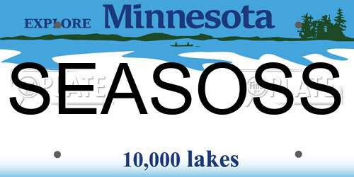 SEASOSS Minnesota License Plate