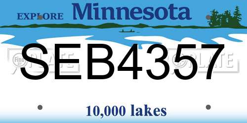 SEB4357 Minnesota License Plate
