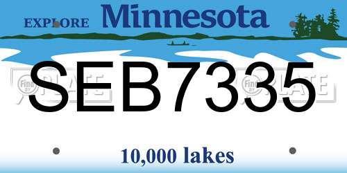 SEB7335 Minnesota License Plate