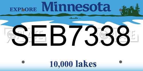 SEB7338 Minnesota License Plate