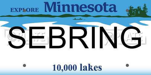 SEBRING Minnesota License Plate