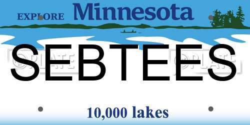 SEBTEES Minnesota License Plate