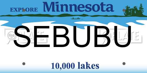 SEBUBU Minnesota License Plate