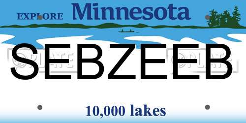 SEBZEEB Minnesota License Plate