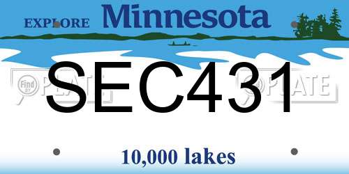 SEC431 Minnesota License Plate