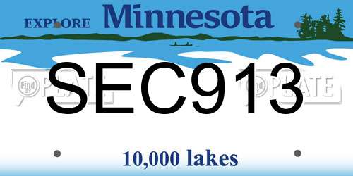 SEC913 Minnesota License Plate