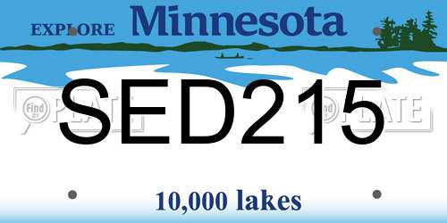 SED215 Minnesota License Plate